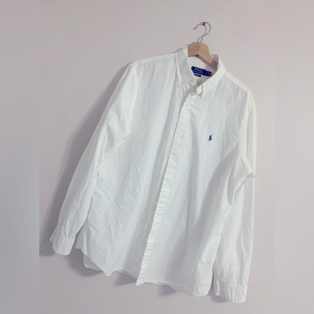 Polo Ralph Lauren Men's Classic Poplin Long-Sleeve size XL Solid White Shirt
